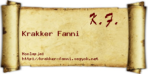 Krakker Fanni névjegykártya
