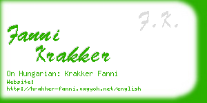 fanni krakker business card